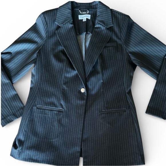 Calvin Klein Jackets & Blazers - Calvin Klein Women’s Pinstripe Blazer One Button Tailored Office Jacket Sz XL